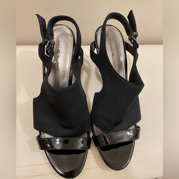 Bandolino Tadaa Fabric Strap Wedge Sandals Black - US 6.5 - Picture 10 of 13